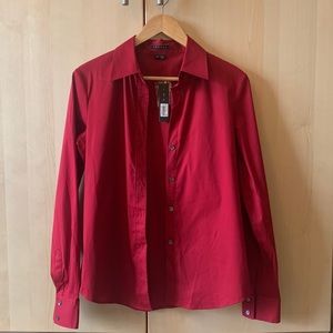 NWT Theory Crimson Collared Dress Shirt